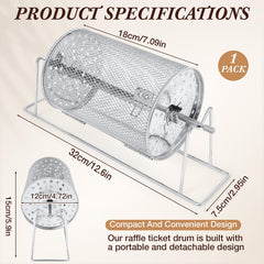 Teenyyou raffle drum 600-ticket capacity fits large prize drawings