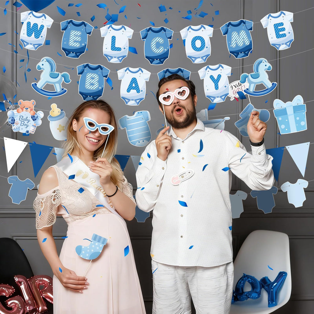 Tegeme blue versatile decor for baby showers, gender reveals, and nurseries.