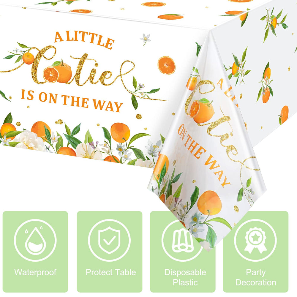 Tegeme disposable citrus tablecloth ideal for quick cleanup after parties