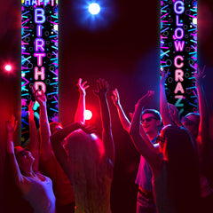 Tegeme glow-in-the-dark banner patterns add vibrant accents to doorways and porches