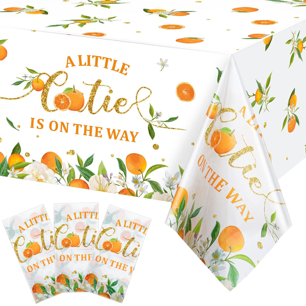 Tegeme Little Cutie tablecloth with orange pattern for citrus parties