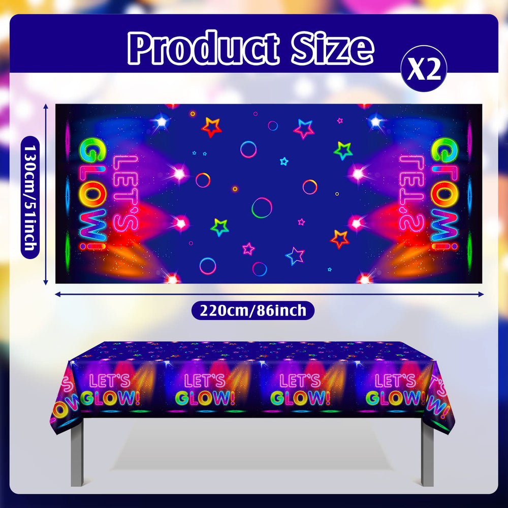 Tegeme neon ring print glow tablecloth design at events