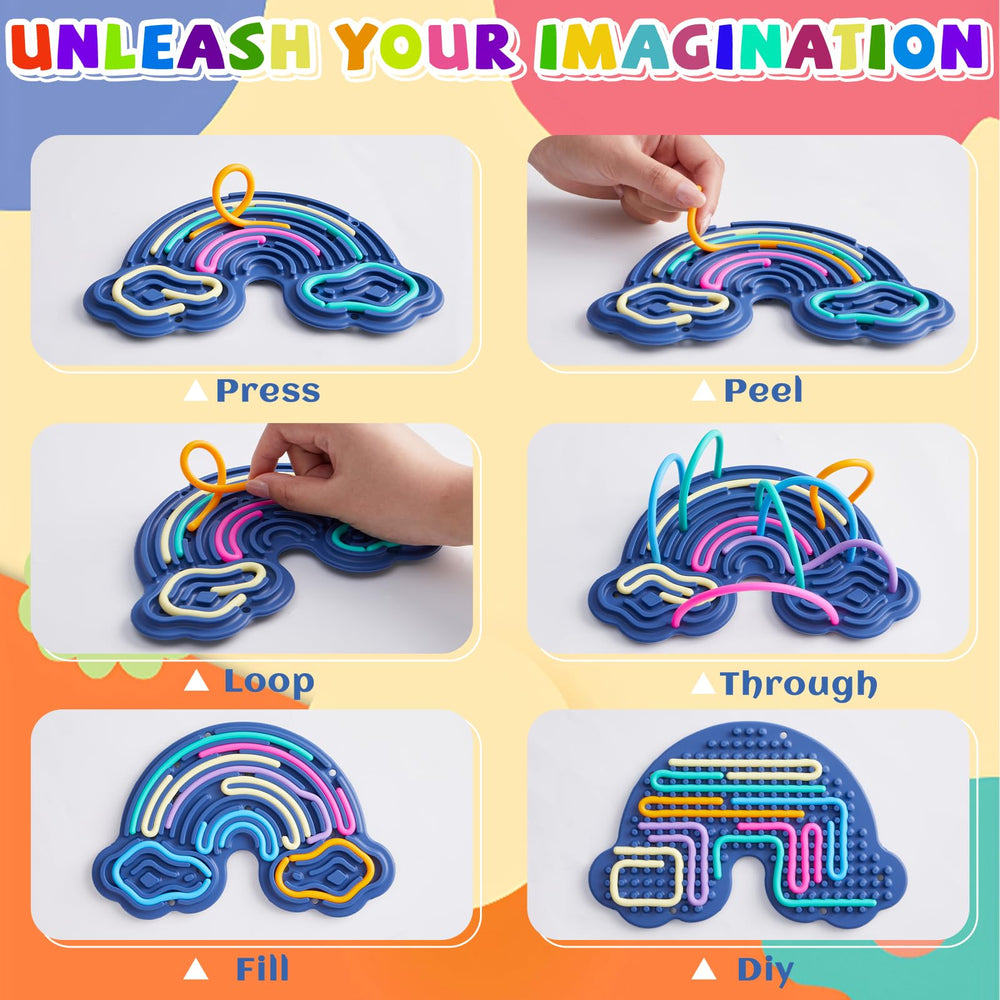Teirdth double-sided rainbow silicone design showcases vibrant patterns for engaging tactile exploration