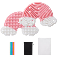 Teirdth Sensory Activity Board double-sided rainbow with 12 strings for focused, tactile play.
