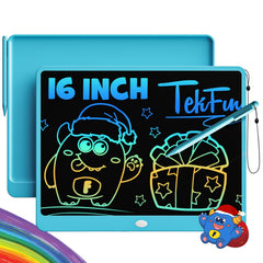 TEKFUN 16-inch LCD tablet with a large blue screen for drawing and notes.