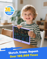 TEKFUN color-doodle board with vibrant lines inspires creative play for children ages 3 to 8.