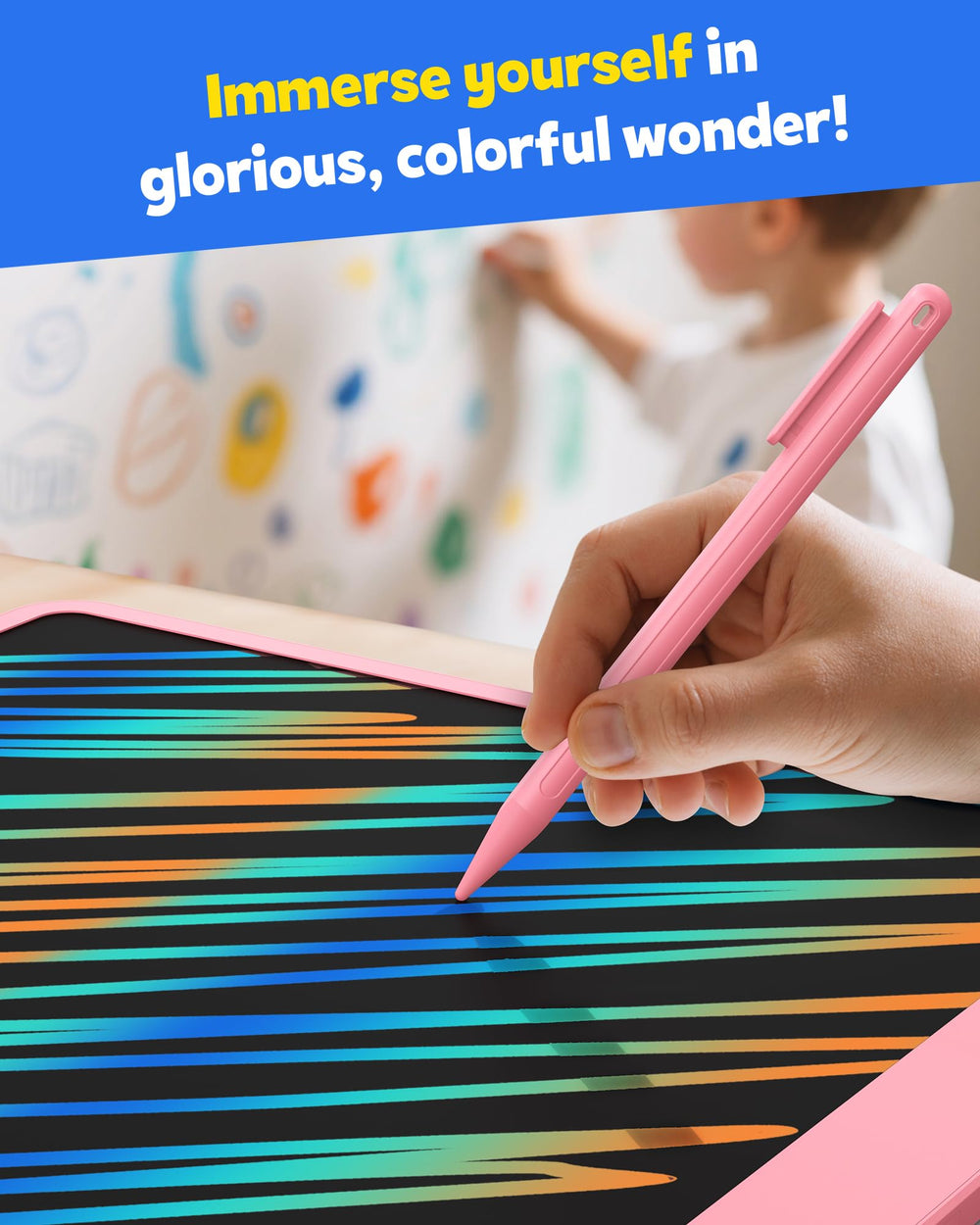 TEKFUN erase button clears screen in one second with lock to prevent mistakes