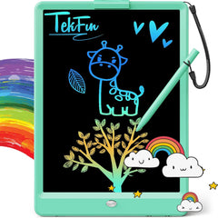 TEKFUN 10-inch LCD writing tablet front view for mess-free creativity.
