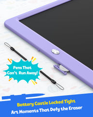 TEKFUN kid-friendly LCD tablet with simple erase to encourage quick resets and imagination.