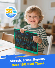 TEKFUN large doodle board with colorful display for kid-friendly creativity.