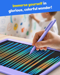 TEKFUN purple doodle board with reusable surface reduces paper waste while kids create.