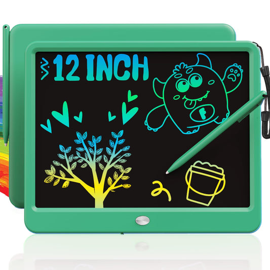 TEKFUN LCD writing tablet front view with green display for creative drawing