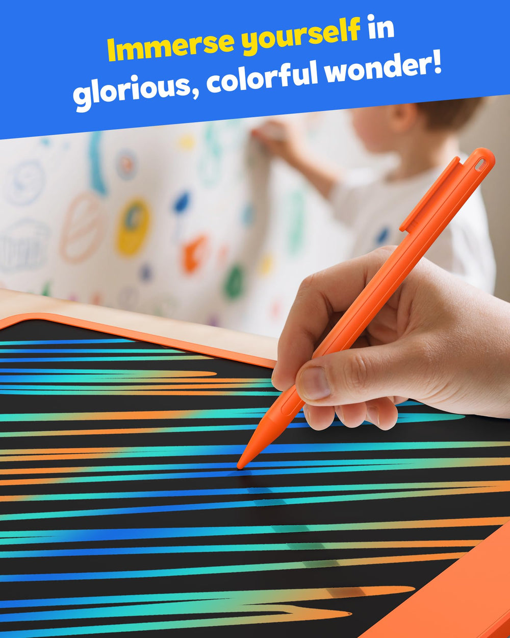 TEKFUN stylus clipped on side enables easy scribbles