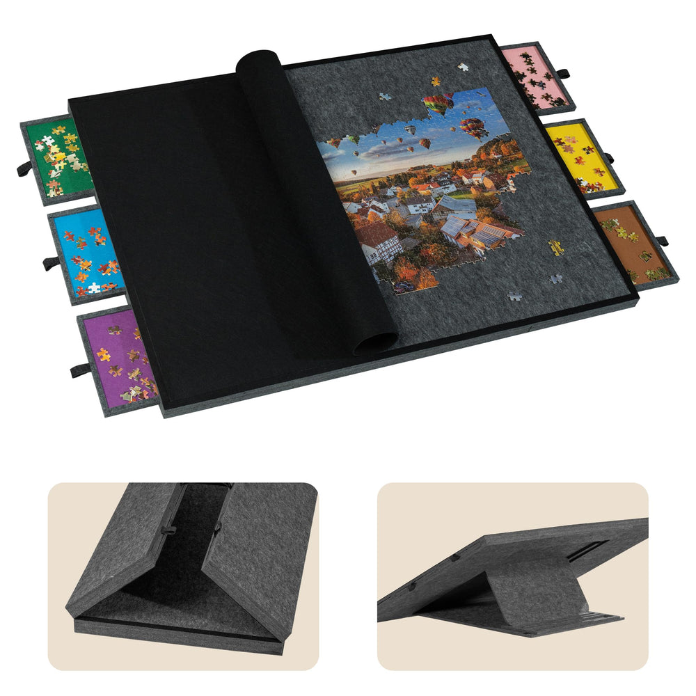 Tektalk foldable puzzle table with cover provides a portable workspace for large puzzles