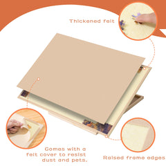 Tektalk foldaway felt puzzle table, compact storage with raised edges prevents pieces from slipping.