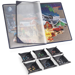 Tektalk jigsaw board with six sorting trays keeps pieces organized during assembly