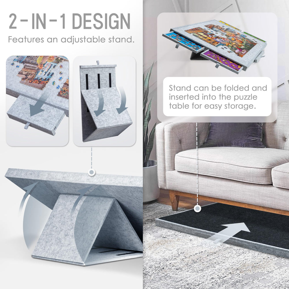 Tektalk jigsaw table felt surface provides smooth piece handling during assembly