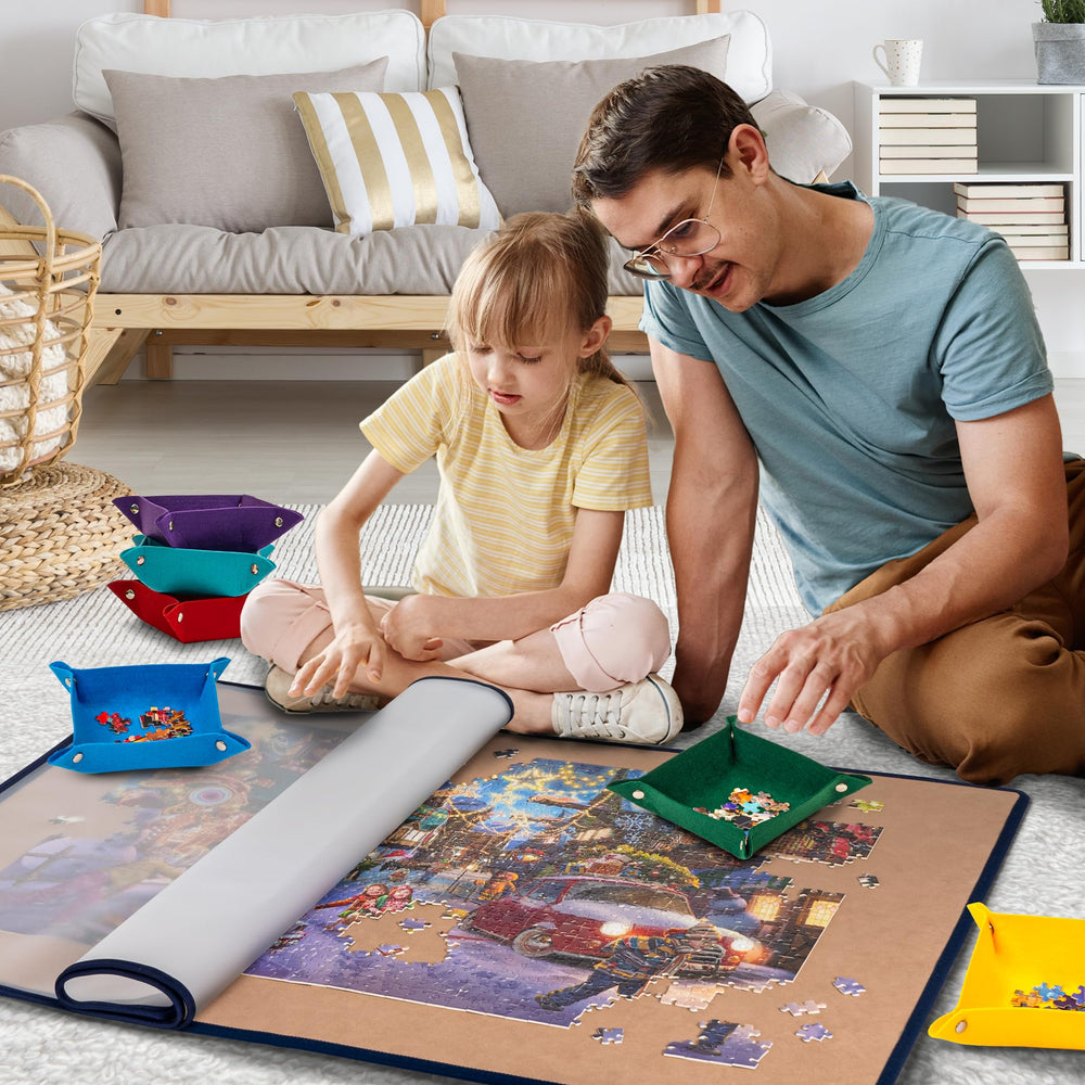 Tektalk khaki puzzle board invites cozy sessions anywhere