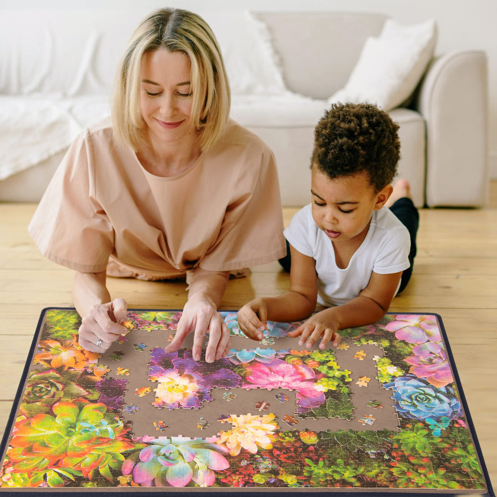 Tektalk puzzle mat measures 30.7 by 20.9 inches for up to 1000 pieces
