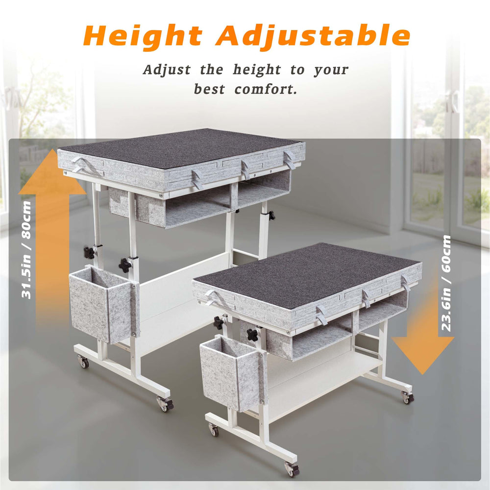 Tektalk puzzle table adjustable height helps reduce neck strain during long sessions.