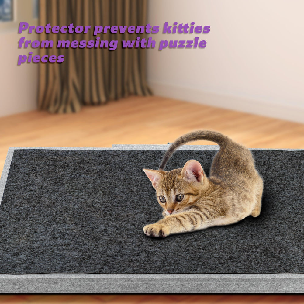 Tektalk puzzle table felt cover protects unfinished puzzles from dust.