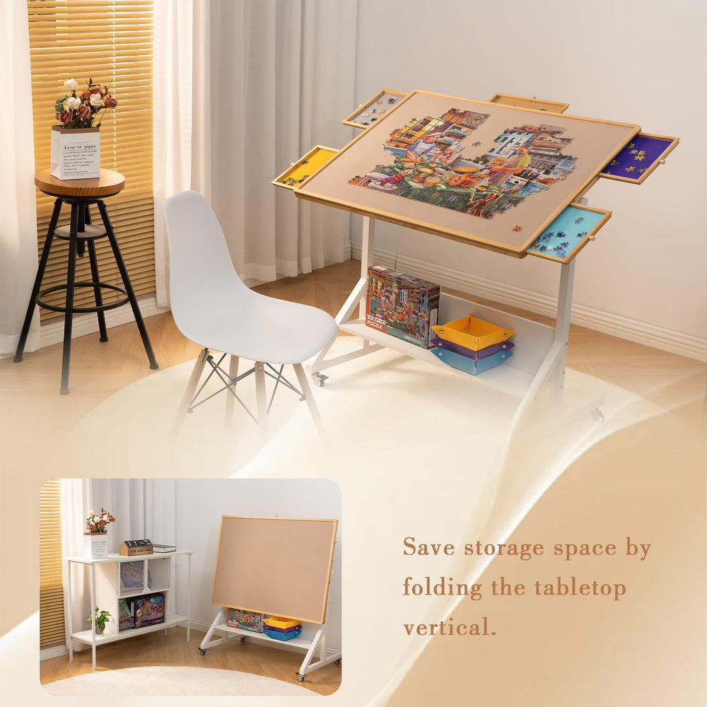 Tektalk puzzle table height adjustment for comfortable puzzle sessions