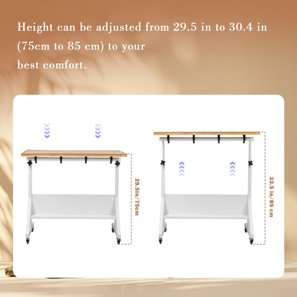 Tektalk puzzle table with roller wheels for easy relocation of setup