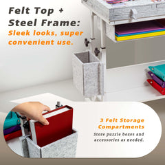 Tektalk two felt covers protect progress from dust and pets.