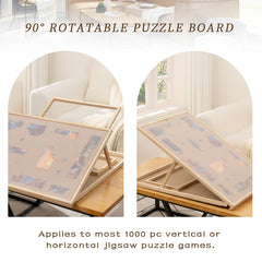 Tektalk vertical puzzle board demonstrating space-saving upright setup.