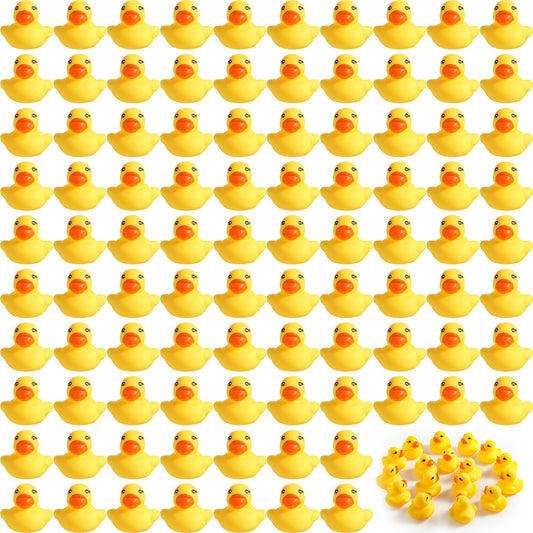 Teling 200-pcs mini rubber ducks bulk yellow for party favors and playful decor