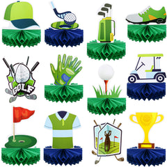 Teling golf birthday honeycomb centerpiece brightens tables with playful golf charm