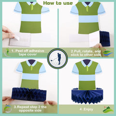 Teling golf table stand card set adds easy place setting cues