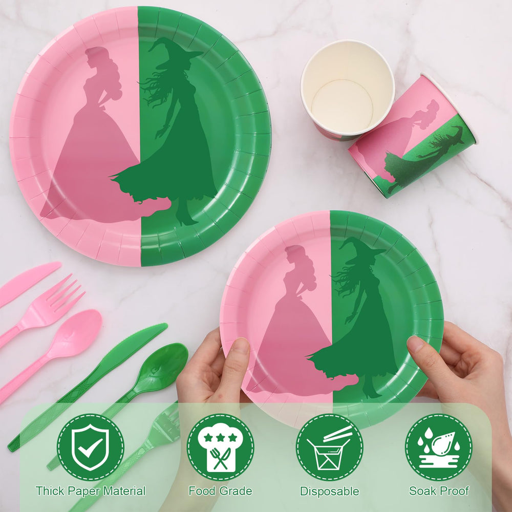 Tellingyou pink-green paper cups 9oz for beverages and easy cleanup