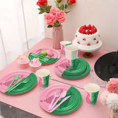 Tellingyou pink-green plastic knives 6.7in for reliable party prep