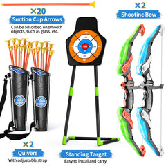 TEMI archery set 20 suction cup arrows for safe, mess-free play