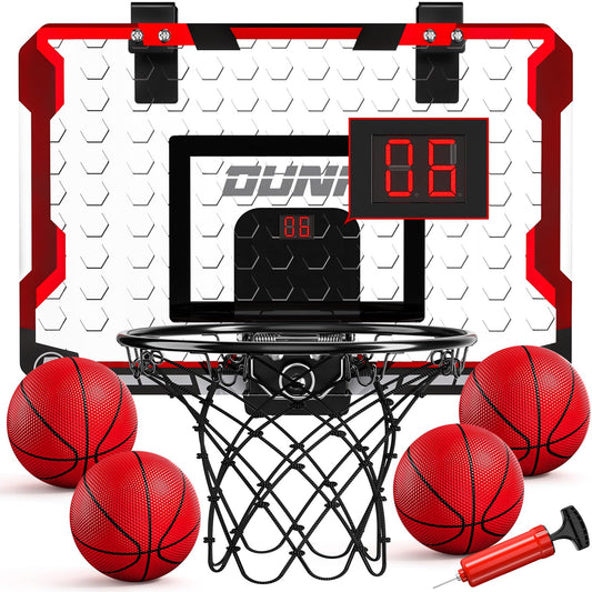 TEMI basketball hoop over-the-door setup for easy indoor play with practical scorekeeping