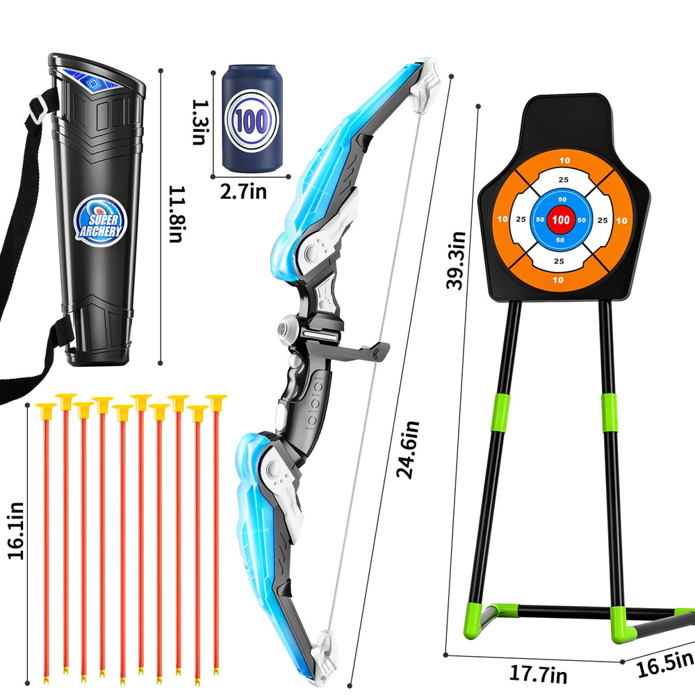 TEMI bow arrow set suction cup arrows for safe indoor target play