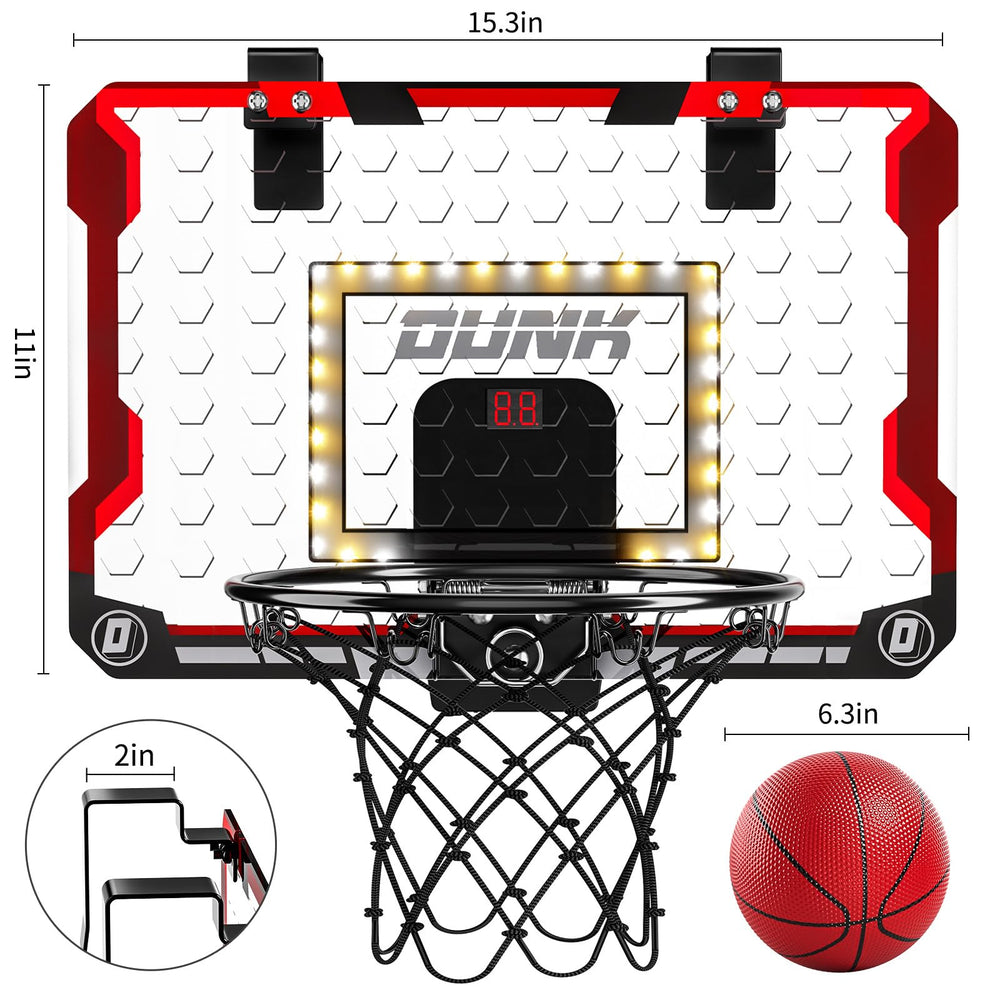 TEMI mini hoop includes four balls and a pump for quick setup