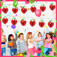 Tenare honeycomb decoration in strawberry shape hanging as party decor