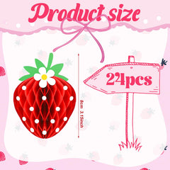 Compact Tenare strawberry honeycomb ball unfolded to 2.36 x 3.15 inches