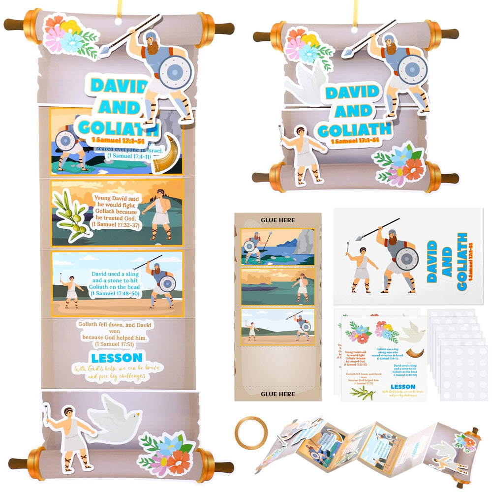 Tenceur David and Goliath craft kit long cards ready for religious projects