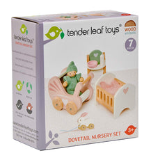 Tender Leaf Toys dollhouse baby bottle for nurturing pretend feeding.
