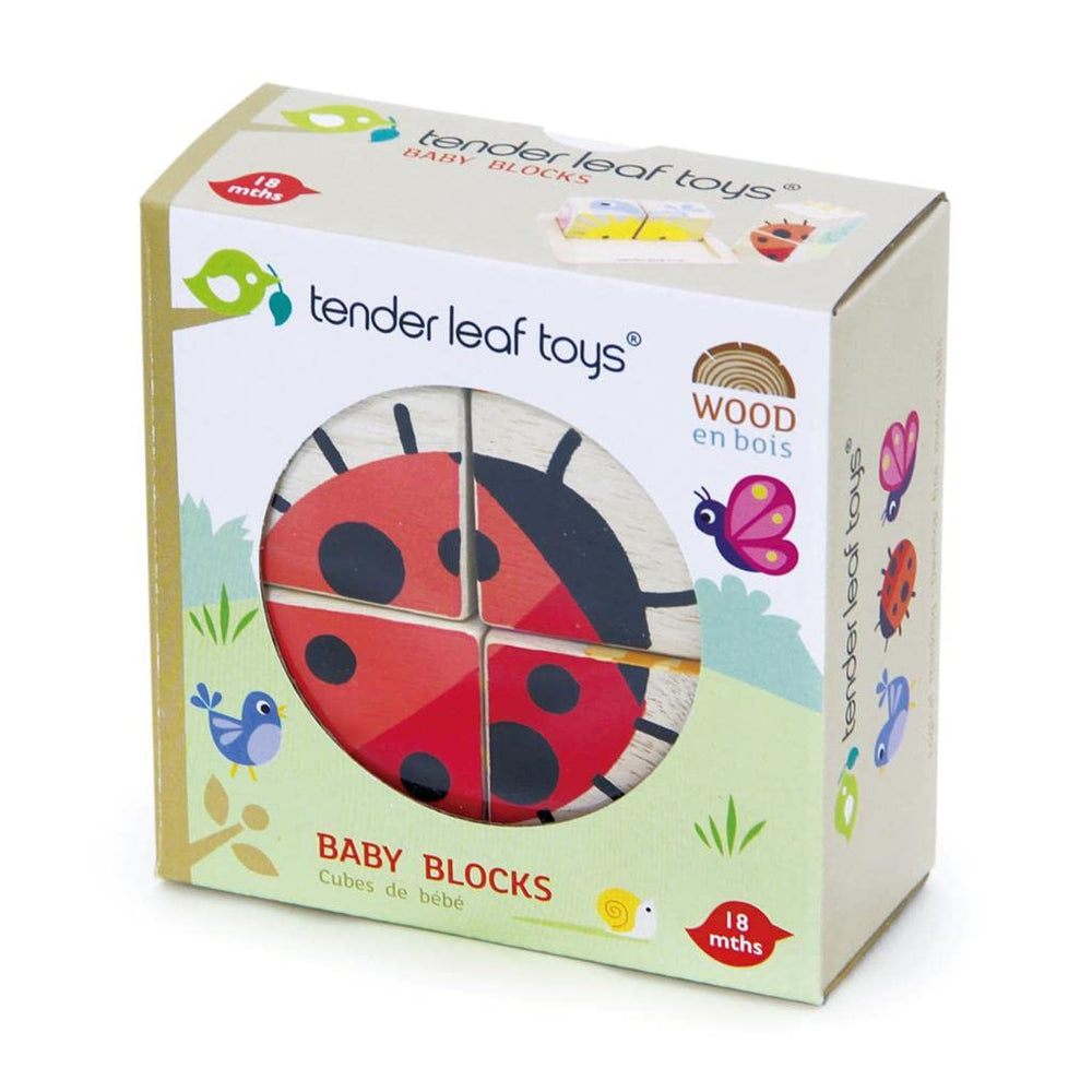 Tender Leaf Toys eco-friendly rubberwood blocks with non-toxic paint for safe play.