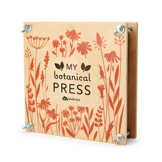Tender Leaf Toys My Botanical Press front view shows a compact wooden design for kids crafts.