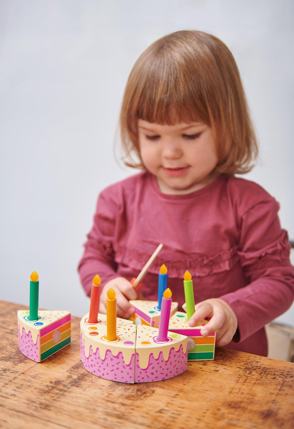 Tender Leaf Toys Rainbow Cake interior colors revealed after slicing.