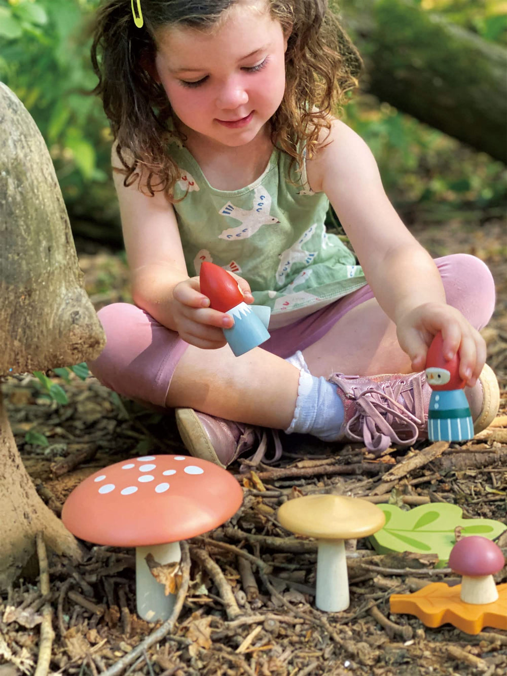 Tender Leaf Toys small toadstool complementing tiny world-building moments