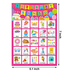 TENDFINE pink princess bingo cards, large 5.1 x 7.1 inches, easy to handle