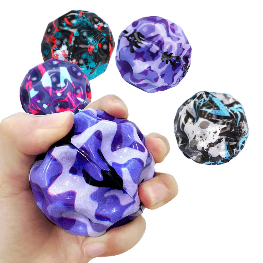 Tendry Extreme Moon Shape ball purple cratered design adds playful auditory feedback.