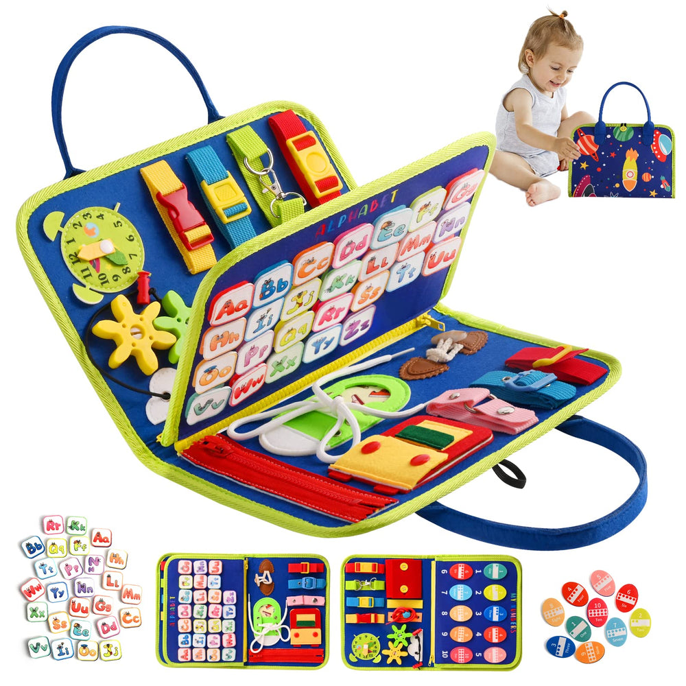 TenFans Montessori Busy Board zipper activity fosters fine motor skills during play