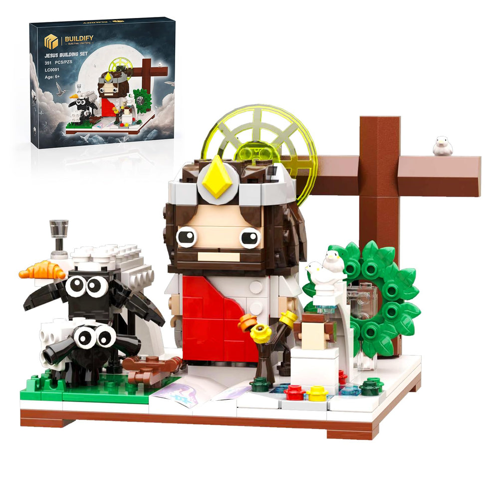 Tenhorses Jesus building blocks halo detail for decorative displays and mindful play.